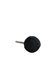 Bouton en cuir Ø 3,5 cm - noir