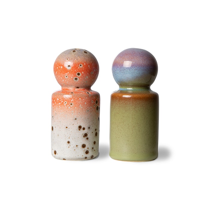 70s ceramics salt- og pepperkar, Asteroids/Peat