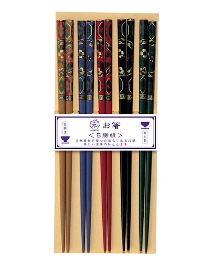 Bacchette Kutani 5 paia con decorazioni giapponesi