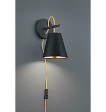 Andreus Vägglampa E14 Svart/Guld