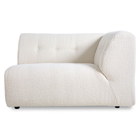Vint couch: Element höger 1,5-sits Boucle Gräddvit