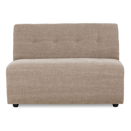 Vint couch: element mittendel 1,5-sits linen blend Taupe