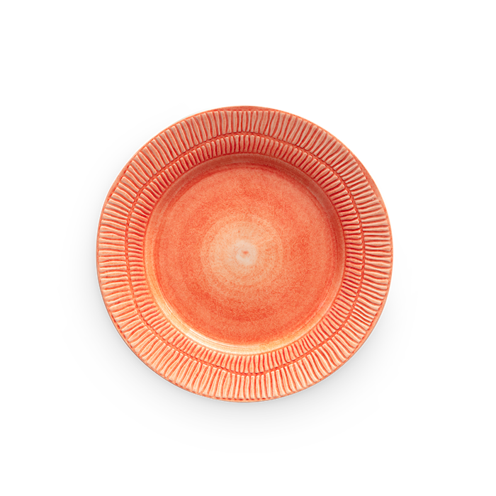 Stripes Mattallrik Ø28 cm Keramik Orange
