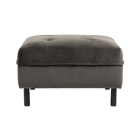 PUFF warm grey, velvet, sort ben