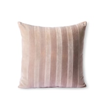 Striped Velvet Cushion Beige/Liver 45x45 cm