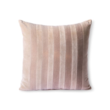 Striped Velvet Cushion Beige/Liver 45×45 cm
