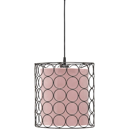 Taklampe Ring Svart/Rosa