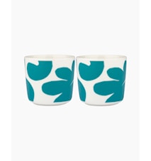 Oiva / Leikko Kahvikuppi 2 Dl 2-Pack Valkoinen/Teal