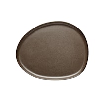 Raw OrganicTallrik 24x21 cm Metallic brun