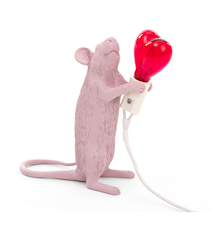 Mouse Lamp Standing Valentine's Day Lyserød