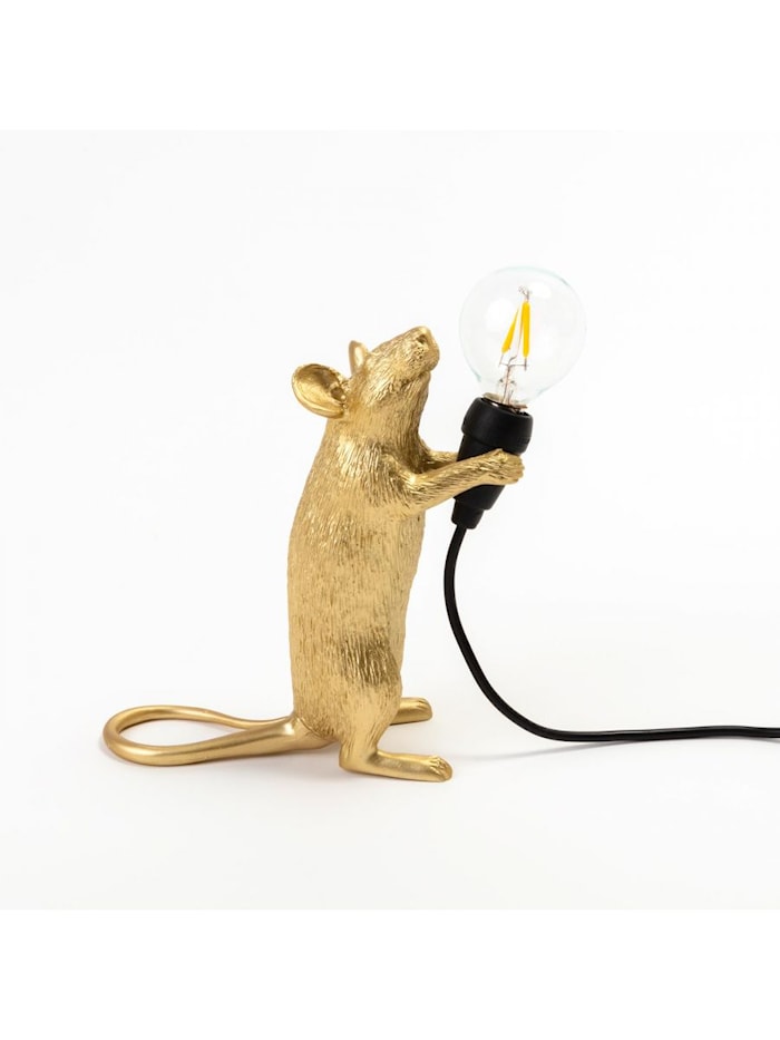 Mouse Lamp Mus med Lampa 6,2x21x8,1 cm Guld