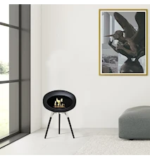 Le Feu Dome Ground Low Eldstad 45 cm Svart/Polerad Stål/Svart