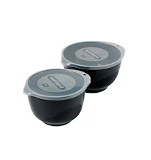 Bowl set Margrethe with lids 2-pc Black