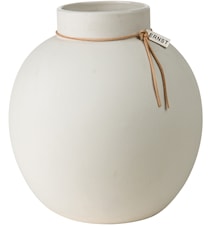 Runde Vase Steinzeug 22 cm - Weiß