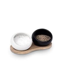 Recipiente para sal & pimienta Porcelana Negro/Blanco