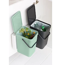 Inbyggnadssystem Sort & Go 2x16L, Mörkgrå & Jade Green