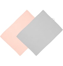 Paño de cocina rosa/gris 2-pack 70x50 cm
