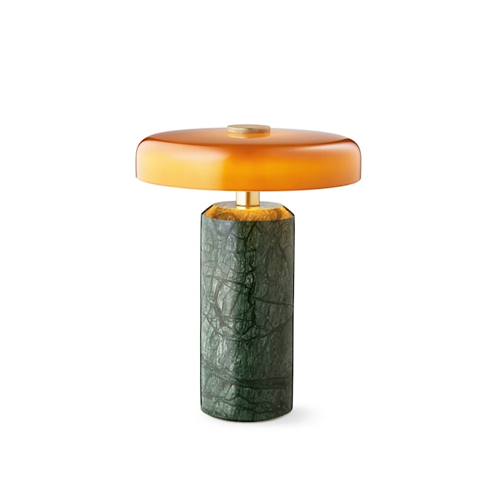 Trip Bordslampa LED Ø17x21 cm Marmor Mossgrön/Bärnsten