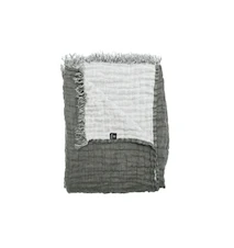 Throw Hannelin charcoal / white 130x170
