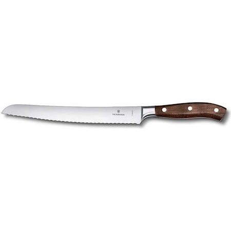 Brødkniv 23 cm, smedet, takket med rosentræhåndtag Grand Mitre