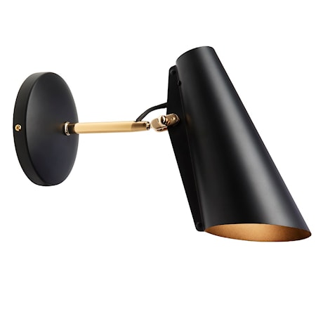 Birdy væglampe short – Brass/black
