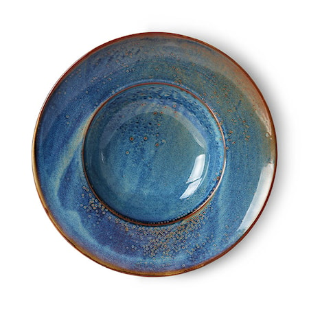 Home Chef Ceramics Pastatallerken Rustic Blue