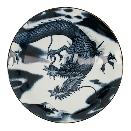 Japonism Dragon Menbachi Kulho 25,2 x 7,7 cm Musta
