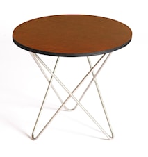 Mini o-table leather Sidebord – Mocca/brass