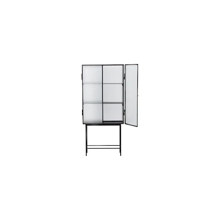 Haze Vitrinskåp 155x70 cm Metall Svart