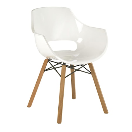 Opal Stol Iroco Hvid/Natur Polykarbonat/Iroco 55 x 81 x 55