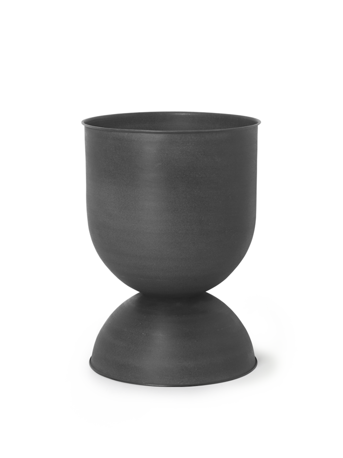 Hourglass blomsterkrukke medium, svart/mørkegrå