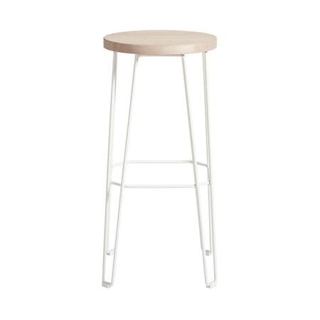Move Barstol 75 Hvid/Natur Jern/Eg 75x35 cm