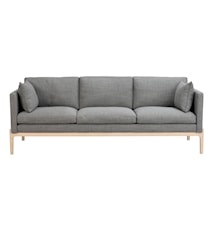 Ness sofa mørkegrått trekk/hvitpigmentert eik
