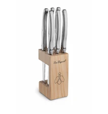 Grillkniver i knivblokk 6-pakning inox