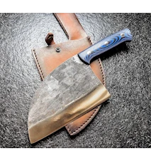 Mad Bull - Serbisk kockkniv 18cm marmor/karbon handtag