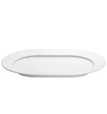 Plissé Oval Serving Plate White