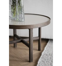 Marsden Salongbord Ø 60 cm Beige Keramikk / Brun Eik