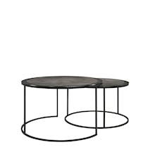 AMADEO coffee table 2-set black alu/iron