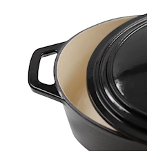 Gjutjärnsgryta Oval Emaljerad 6,5 L Svart