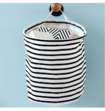 Storage Basket Stripes 30x30 cm Black/White