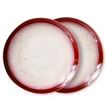 70s Frost Tallrik 2-pack 29 cm Keramik Röd