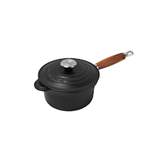 Kastrull med Trähandtag och Stålknopp Matte Black 18 cm