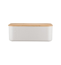 Bistro Bread Bin with Bamboo Lid White