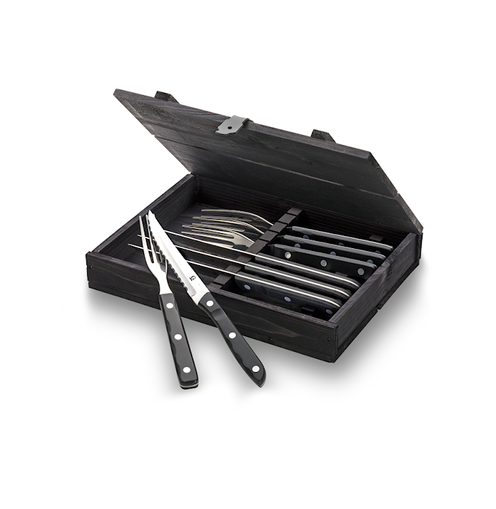 Old Farmer Black Grill Cutlery 4 Pack Stainless Steel