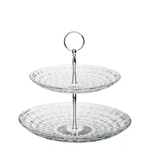 Cake Stand Clear Glass 2 Tiers 23 cm