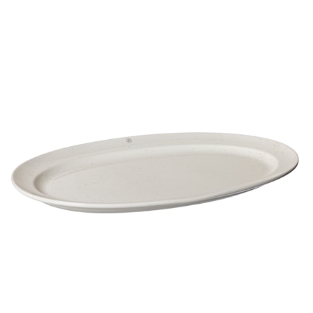 Serveringsfad Ovalt 42x25 cm Porcelæn Hvid