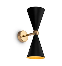 Vesper vegglampe, svart/gull