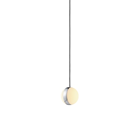 Circle Pendant Taklampe Krom/hvit