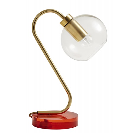 CANDY Bordlampe Glass Rød / Messing