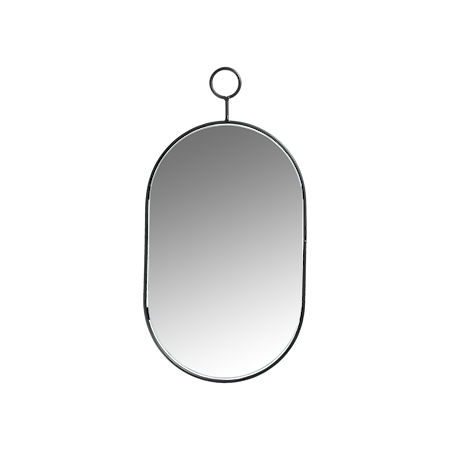 Spegel 25×48 cm Svart Järn/Spegel